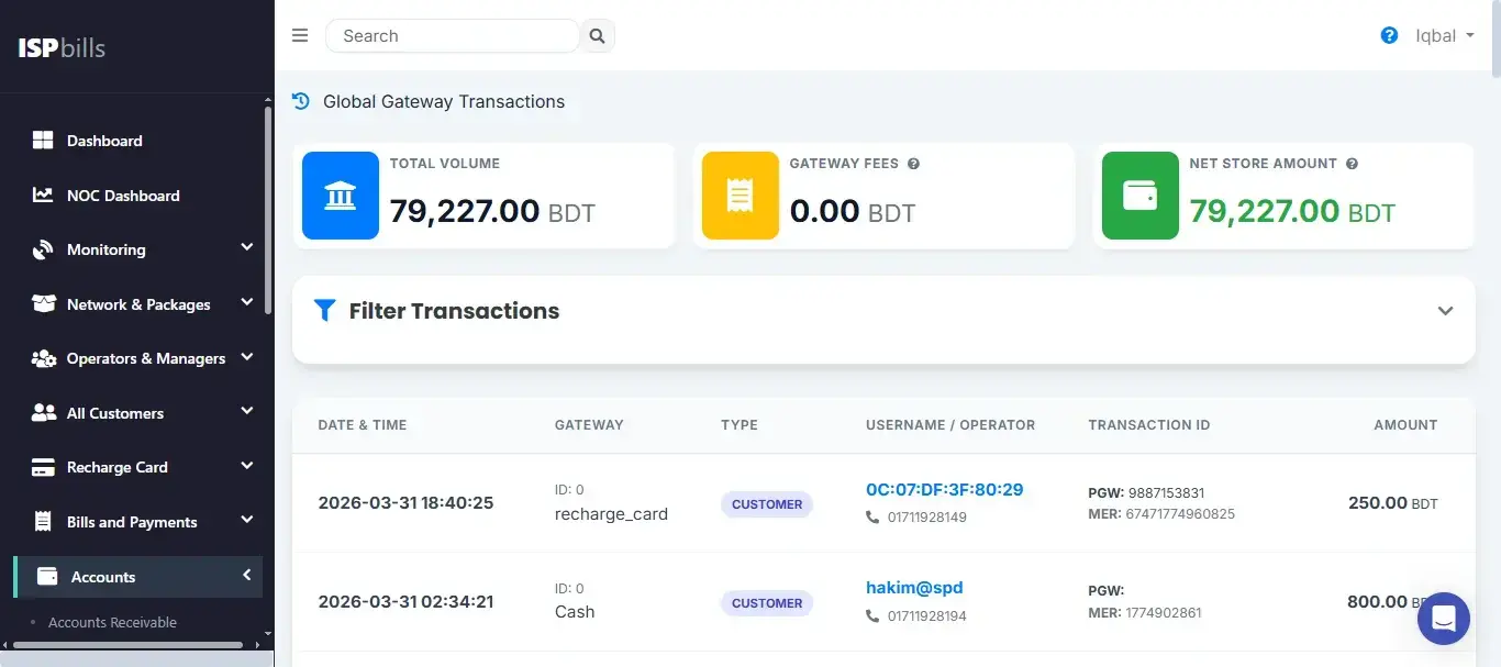 Gateway Transactions