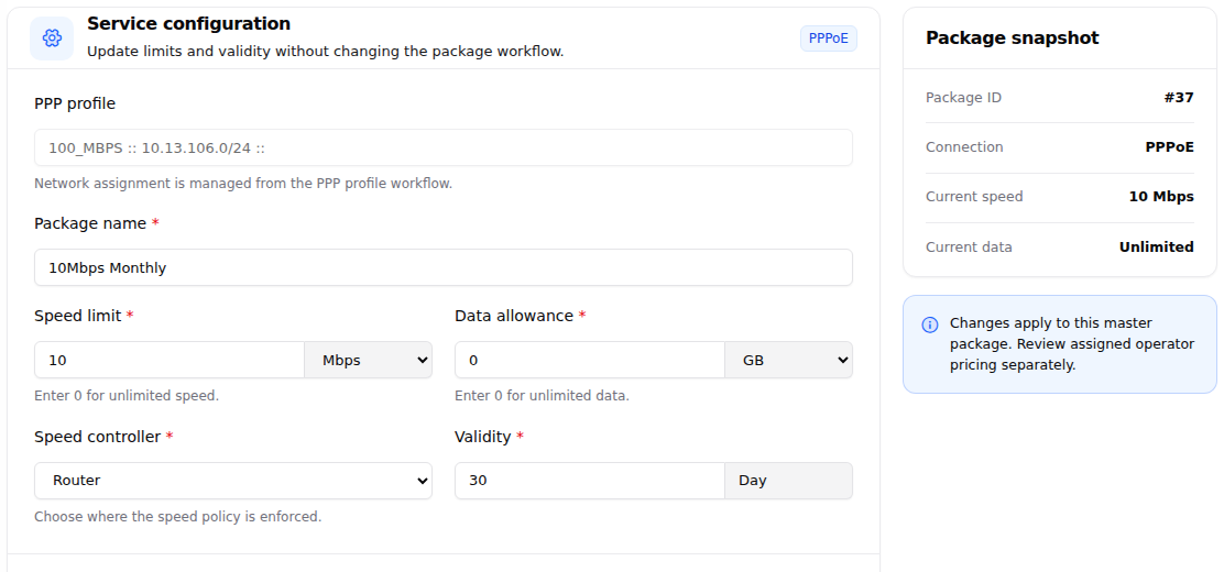 ISPbills Edit Master Package